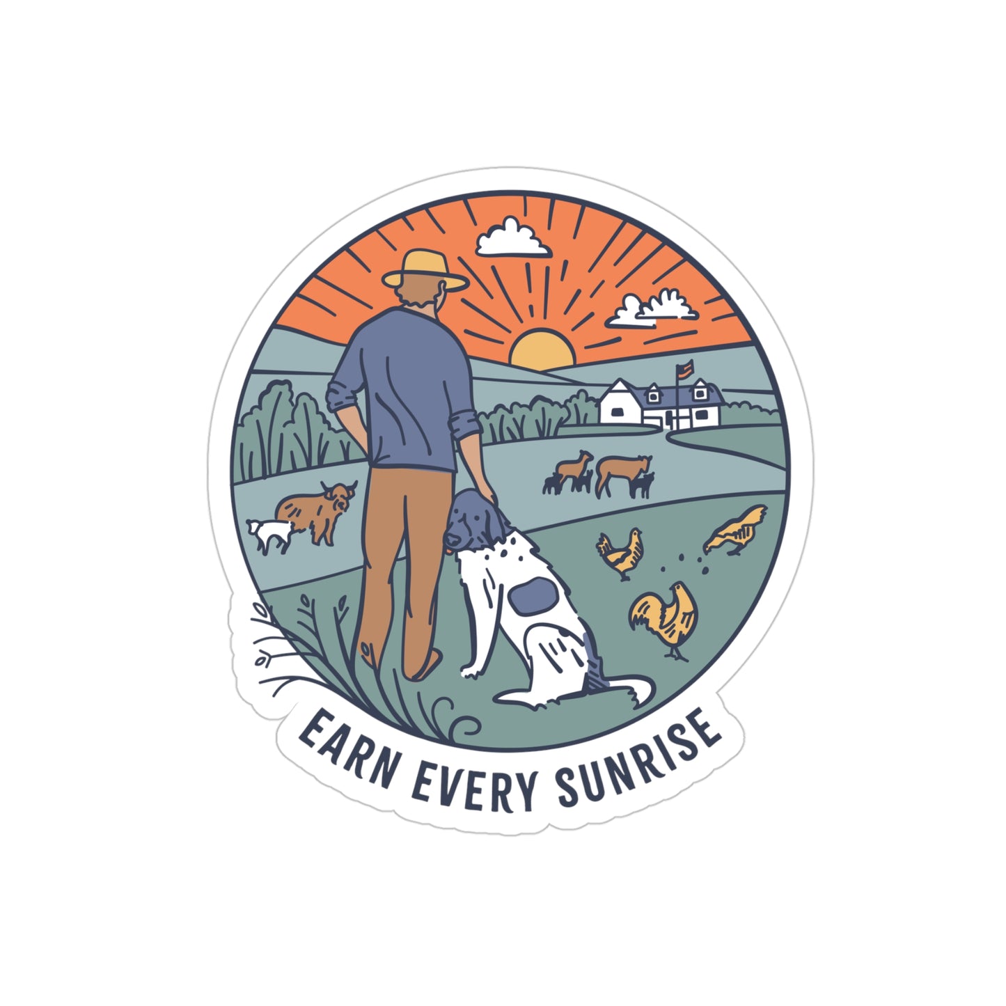 Earn Every Sunrise Die-Cut Outdoor Sticker - Nature Lover's Decor
