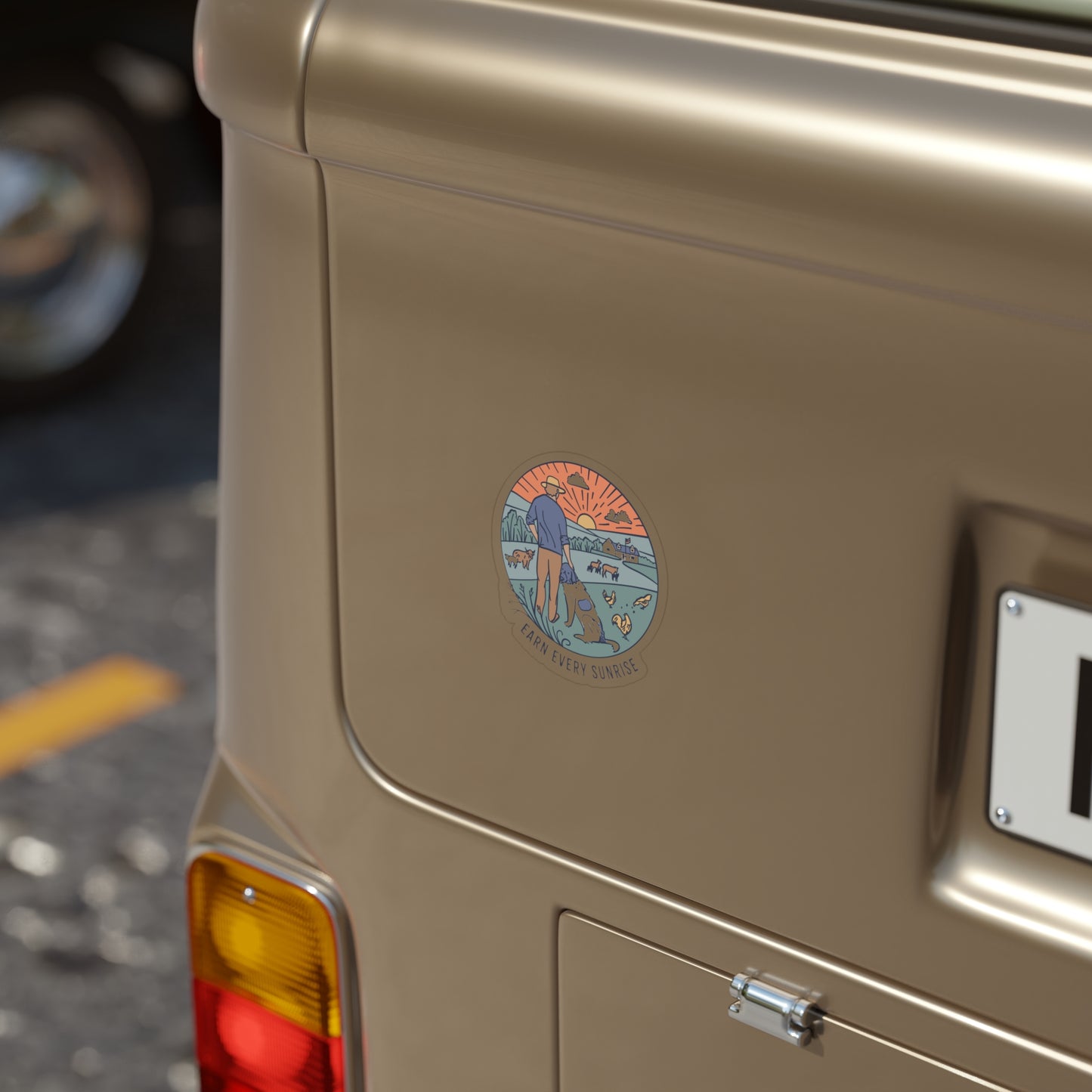 Earn Every Sunrise Die-Cut Outdoor Sticker - Nature Lover's Decor
