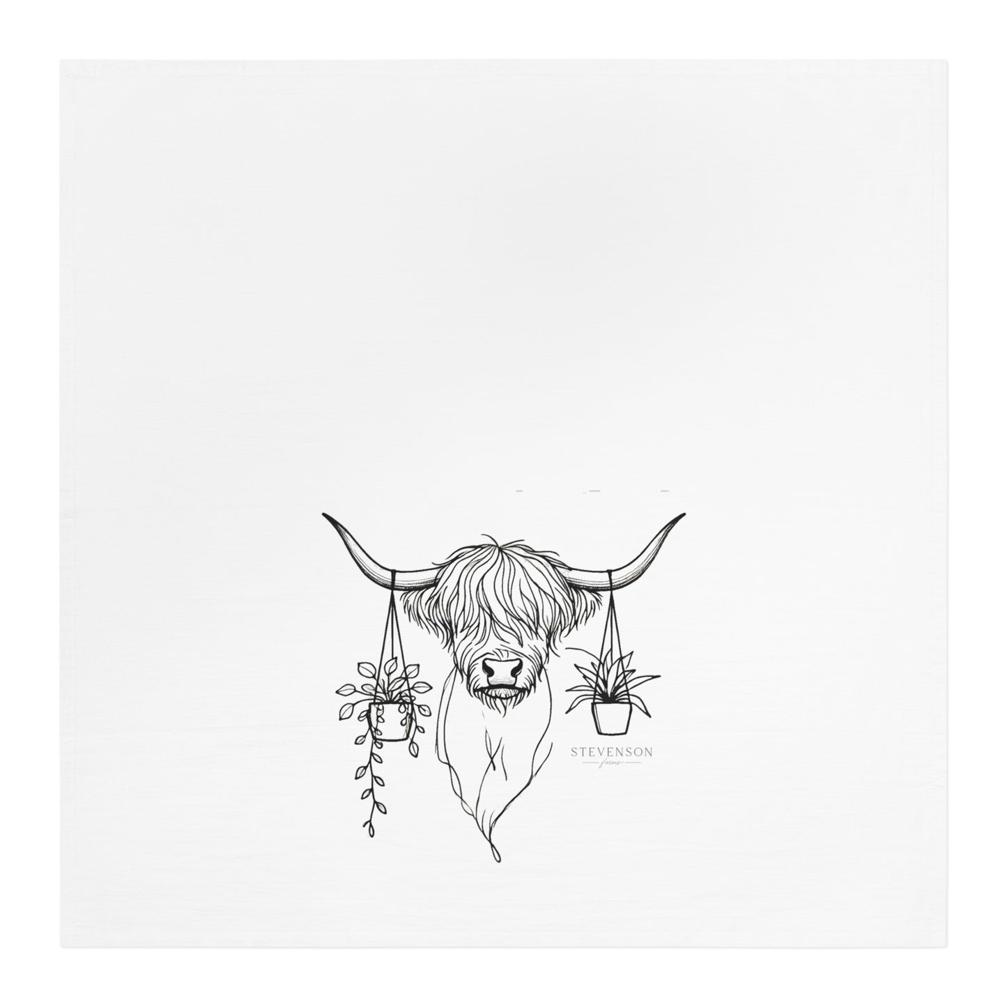 Farmhouse Chic Tea Towel with Highland Cow Design, Rustic Kitchen Decor, Gift for Farmhouse Lovers, Home and Garden