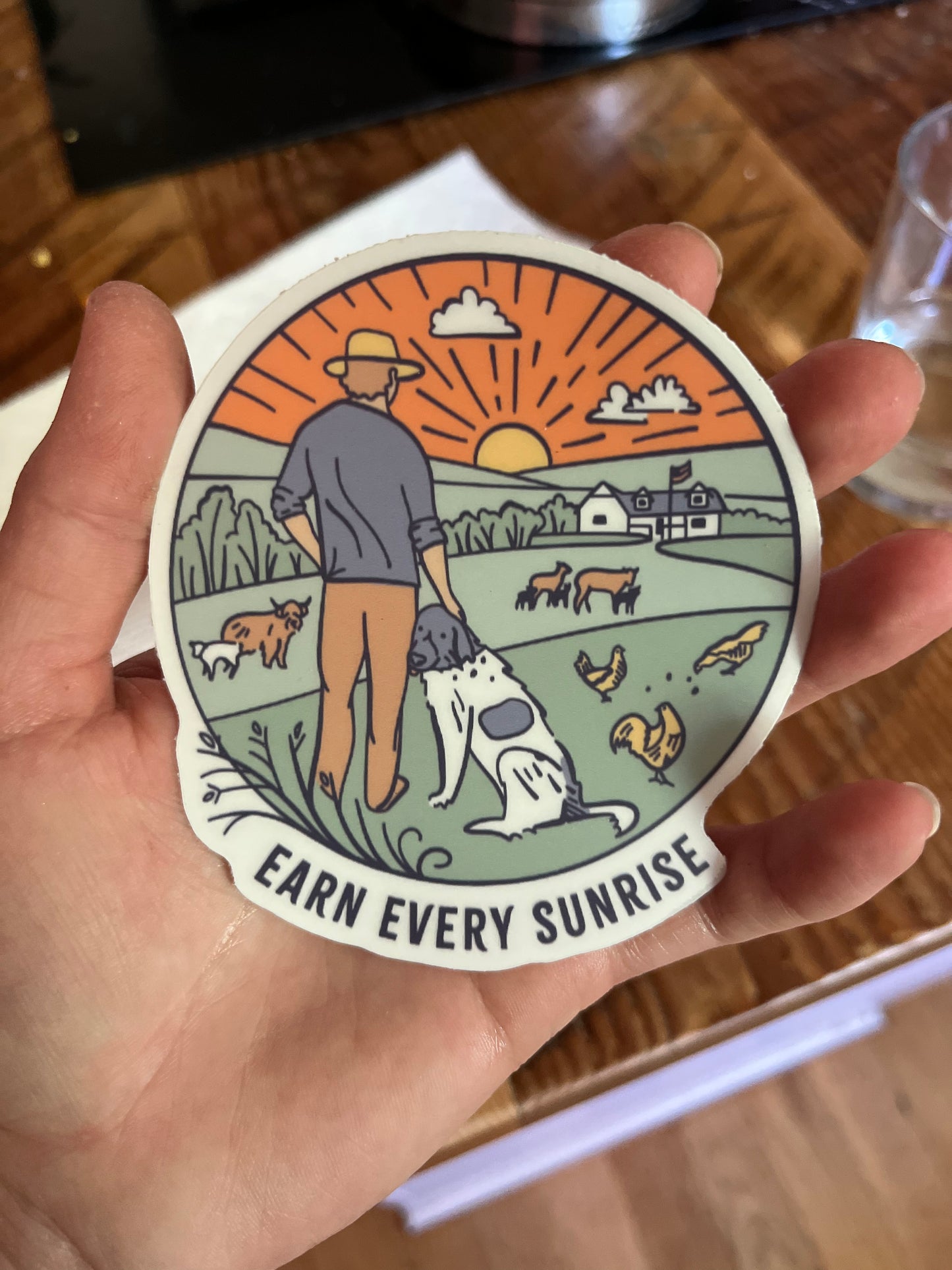 Earn Every Sunrise Die-Cut Outdoor Sticker - Nature Lover's Decor