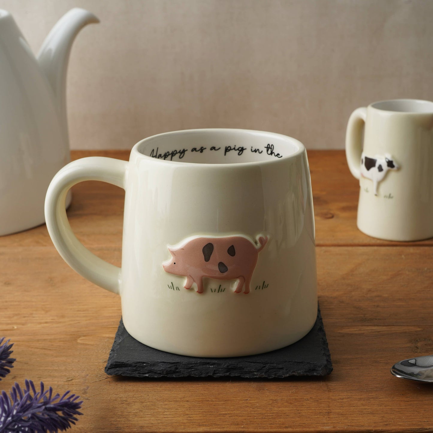 Bramble Farm Pig Stoneware Mug In Gift Box