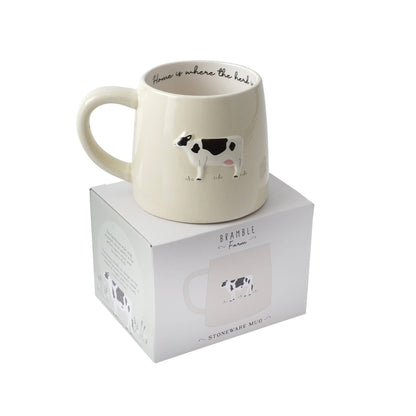 Bramble Farm Cow Stoneware Mug In Gift Box