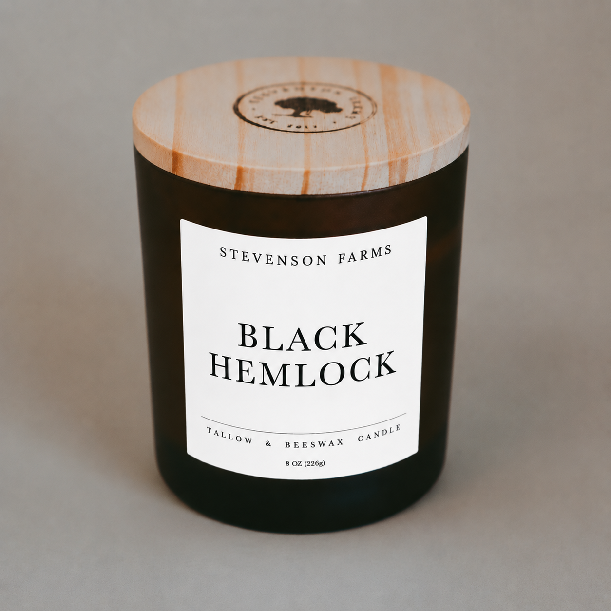 Black Hemlock Tallow & Beeswax Candle