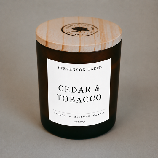 Tallow & Beeswax Candle - Cedar & Tobacco