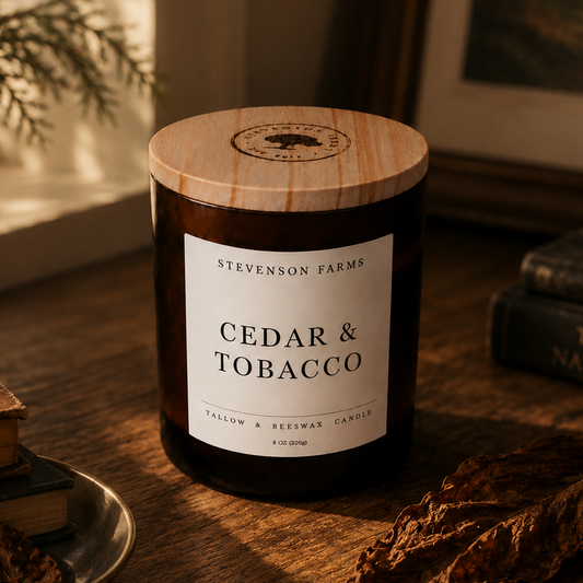 Tallow & Beeswax Candle - Cedar & Tobacco