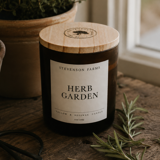 Tallow & Beeswax Candle - Herb Garden