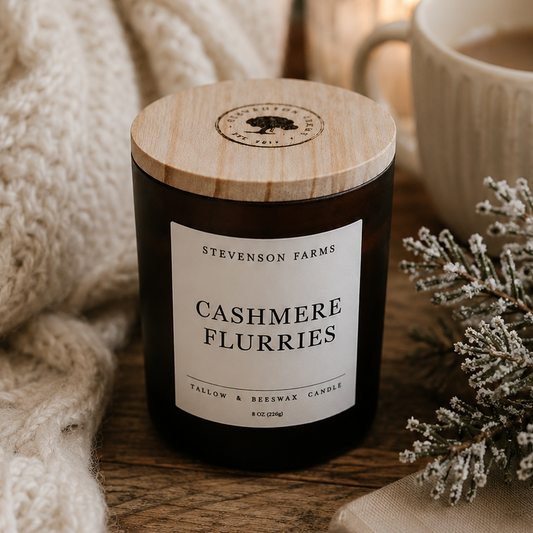 Tallow & Beeswax Candle - Cashmere Fluries