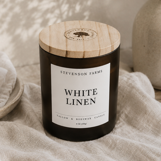 Tallow & Beeswax Candle - White Linen