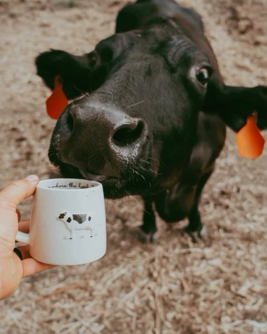 Bramble Farm Cow Stoneware Mug In Gift Box